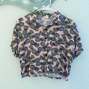 Cropped pajama shirt